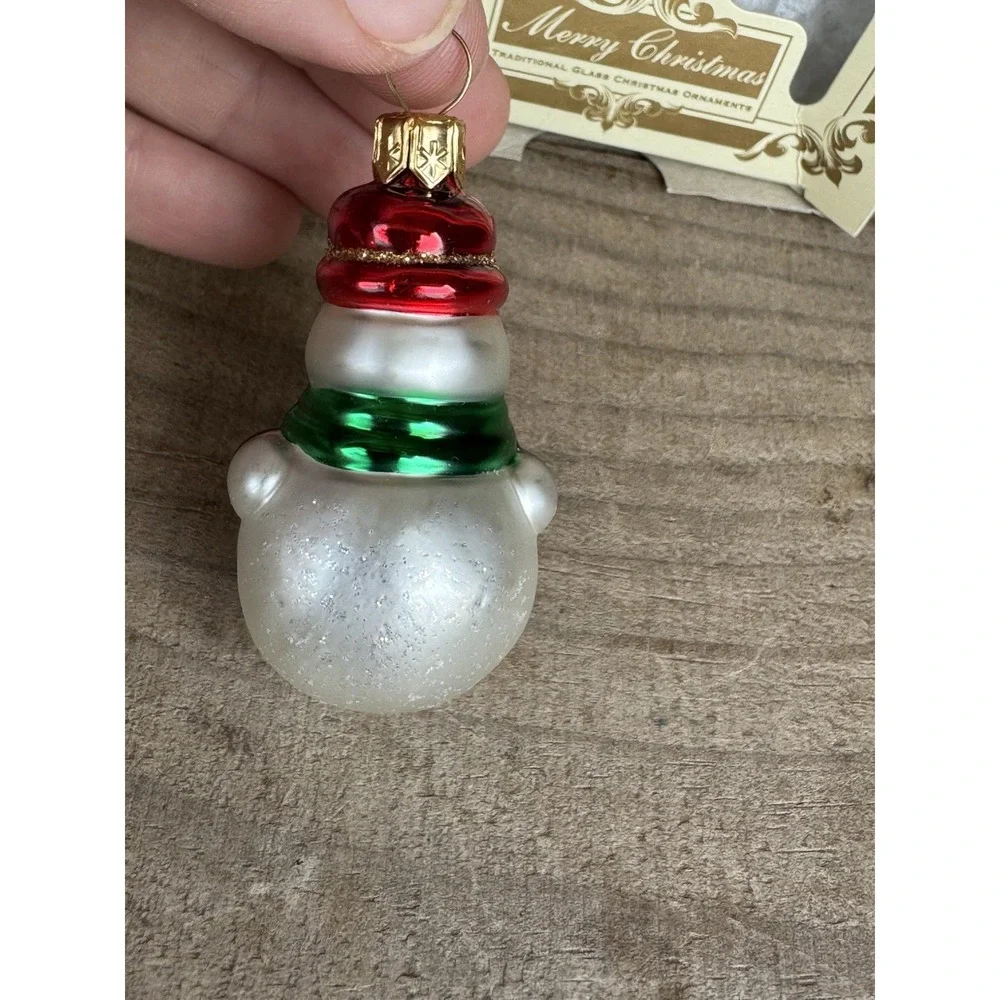 Vintage Snowman‎ Christmas Ornament Mouth-Blown & Hand-Painted Made In Poland